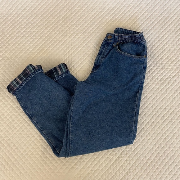 L.L. Bean Vintage blue Jeans Flannel High Waisted 10 - Picture 3 of 4